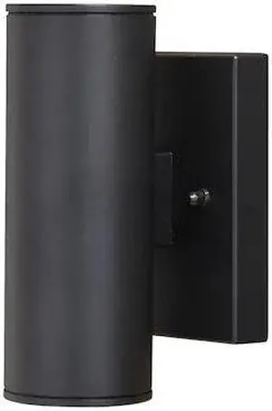 VAXCEL T0551 Chiasso Aluminum 2 Light LED Black Outdoor Wall Lantern Clear Glass