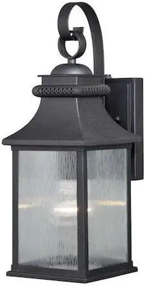 VAXCEL T0473 Cambridge 1 Light Dusk to Dawn Bronze Outdoor Wall Lantern Clear