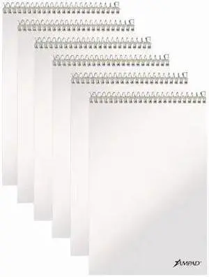 Ampad 25278 Spiral Steno Book, Gregg, 6 X 9, 20 Lb, Green Tint, 80 Sheets, 6/Pack