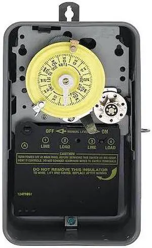 INTERMATIC T174R Electromechanical Timer,24-Hr,DPST,40A