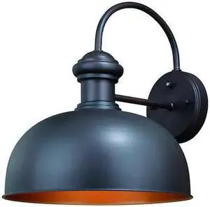 VAXCEL T0347 Franklin 1 Light Dusk to Dawn Bronze Gold Farmhouse Barn Dome