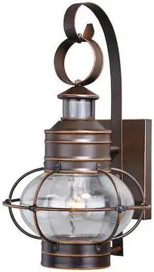 VAXCEL T0249 Chatham Bronze Motion Sensor Dusk to Dawn Coastal Outdoor Wall