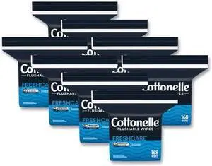 COTTONELLE 10358CT Fresh Care Flushable Cleansing Cloths, White, 5x7 1/4,
