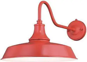 VAXCEL T0488 Dorado 1 Light Dusk to Dawn Red White Farmhouse Barn Dome Outdoor