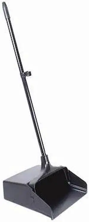 BOARDWALK BWK02600 Lobby Dust Pan, Plastic/Aluminum, 11.75" Wide, 34" Handle,