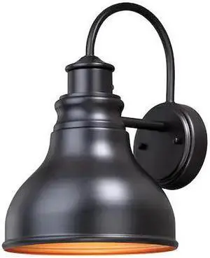 VAXCEL T0316 Delano 1 Light Dusk to Dawn Bronze Gold Farmhouse Barn Dome
