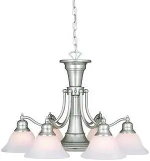 VAXCEL CH30307BN Standford 6L Brushed Nickel Chandelier with Down Light and