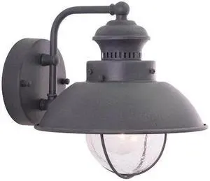 VAXCEL T0268 Harwich 1 Light Gray Coastal Barn Dome Outdoor Wall Lantern Clear