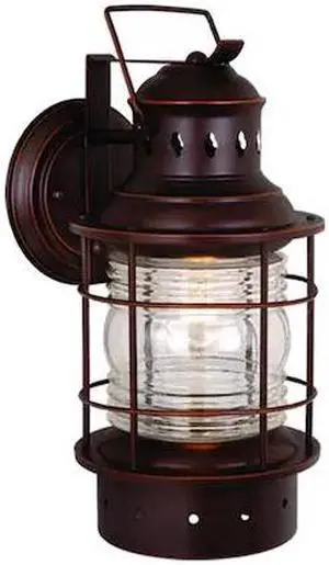 VAXCEL OW37081BBZ Hyannis 1 Light Bronze Coastal Lantern Cylinder Outdoor Wall