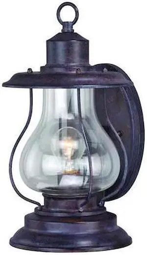 VAXCEL T0216 Dockside 1 Light Bronze Coastal Outdoor Wall Lantern Clear Glass