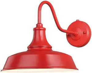 VAXCEL T0487 Dorado 1 Light Dusk to Dawn Red White Farmhouse Barn Dome Outdoor
