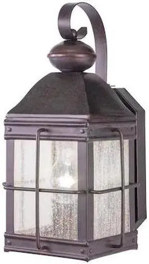 VAXCEL OW39573RBZ Revere 1 Light Bronze Rectangle Outdoor Wall Lantern Clear