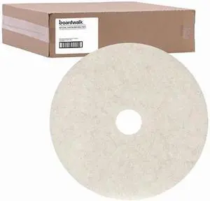 BOARDWALK BWK4024NAT Natural White Burnishing Floor Pads, 24" Diameter, PK5