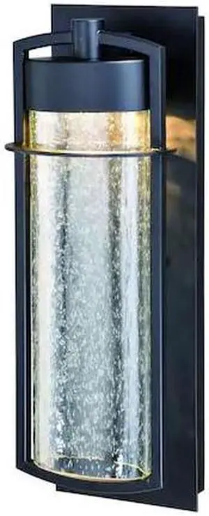 VAXCEL T0376 Logan 1 Light LED Bronze Cylinder Outdoor Wall Lantern Clear Glass