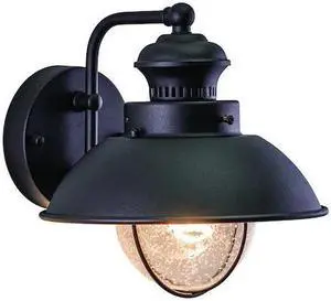 VAXCEL OW21581TB Harwich 1 Light Black Coastal Barn Dome Outdoor Wall Lantern