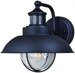 VAXCEL T0262 Harwich Black Motion Sensor Dusk to Dawn Coastal Outdoor Wall Light