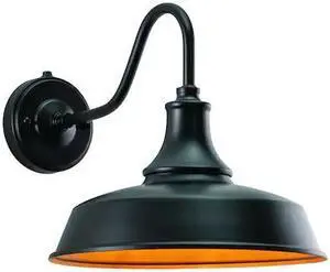 VAXCEL T0368 Dorado 1 Light Dusk to Dawn Bronze Gold Farmhouse Barn Dome