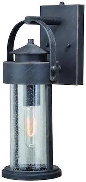 VAXCEL T0285 Cumberland 1 Light Dusk to Dawn Bronze Rustic Outdoor Wall Lantern