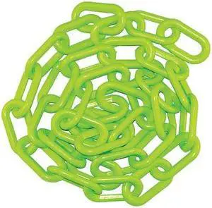 MR. CHAIN 30014-100 Plastic Chain,1 1/2" x 100 ft.,Sfty Grn
