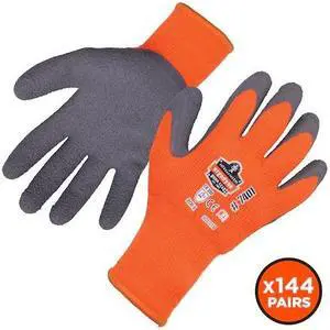 ERGODYNE 7401-CASE Orange Coated Lightweight Winter Work Gloves, L, PK144