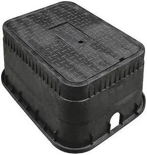 JONES STEPHENS M15002 Water Meter Box,Jumbo,15" Black Rdr Lid
