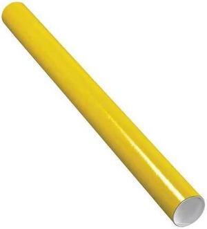 PARTNERS BRAND P3036Y Mailing Tubes with Caps, 3" x 36", Yellow, 24/Case