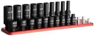 CAPRI TOOLS CP51000-20SSDR 1/4in. Drive Shallow Deep Impact Socket Set, 3/16