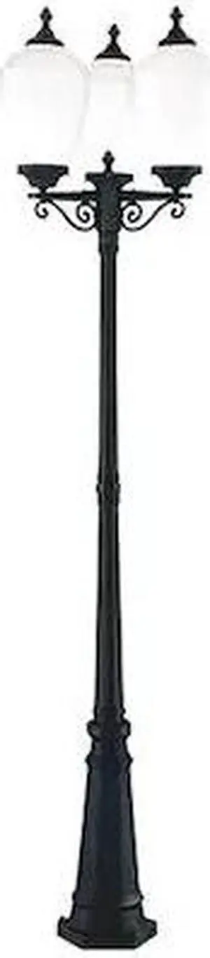 Acclaim Lighting 5369BK/CL Matte Black with Clear Glass Acorn 3 Light Post Light