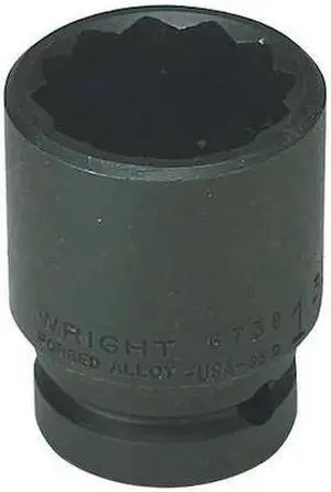 WRIGHT TOOL 67H72 3/4 in Drive Impact Socket Standard Socket, black oxide,