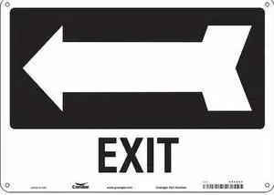 CONDOR 480G90 Exit Sign, Aluminum, 14" W, 10" H, Exit, White