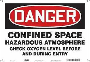CONDOR 465L22 Safety Sign, 10 in Height, 14 in Width, Aluminum, Horizontal