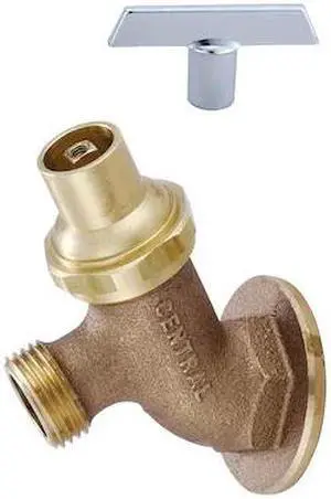 CENTRAL BRASS 0576-1/2 Lawn Faucet, NPT, Single Hole, Rough Brass, Weight: 1.32