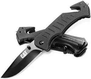 CAT 980012 8 Inch Folding Knife with Seat Belt Cutter and Glass Break