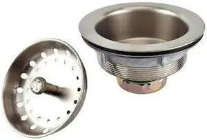 KEENEY MFG K5435DSBN Sink Strainer with Fixed Post Basket, Brushed Nickel