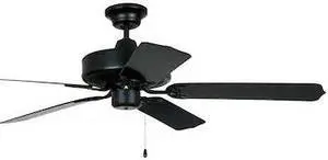 CRAFTMADE END52MBK5P 5 Blades, 120V/60Hz, Matte Black, 52 in W