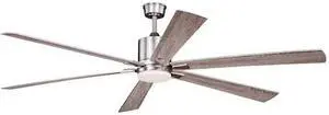 VAXCEL F0079 Wheelock 72 in. Satin Nickel Indoor Ceiling Fan with Light Kit and