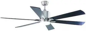 VAXCEL F0078 Wheelock 60 in. Satin Nickel Indoor Ceiling Fan with Light Kit and
