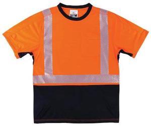 ERGODYNE 8283BK 2XL Orange Performance Hi-Vis T-Shirt Black Bottom