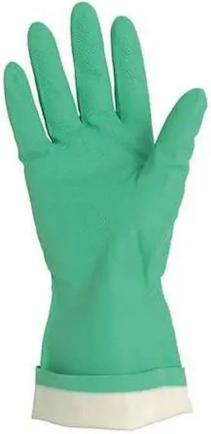MCR SAFETY 5320E Chemical Resistant Gloves, Nitrile, 13 in L, 15 mil, Green,