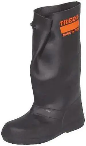 TREDS OVERBOOTS 17853 Overboots, Plain Toe, Rubber, 17 in Height, Snap Tab
