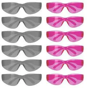 BISON LIFE BL-KSSG1-CLCT-PGY-12 Keystone, Safety Glasses, Anti-Scratch, Pink &