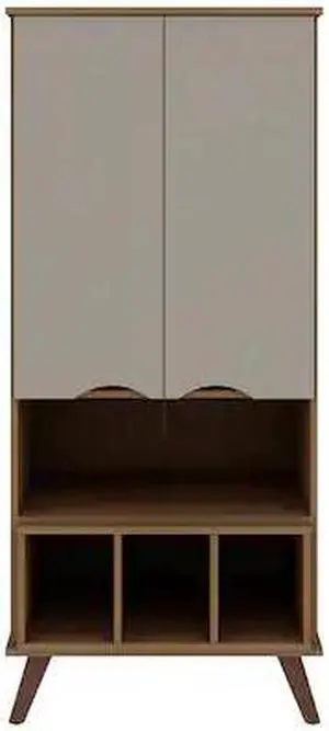 MANHATTAN COMFORT 14PMC11 Hampton 26.77 Display Cabinet, Off White and Maple