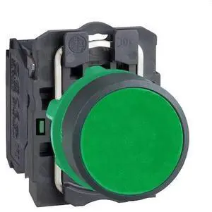SCHNEIDER ELECTRIC XB5AA31 Flush Push Button Operator, 22 mm, 1NO, Green