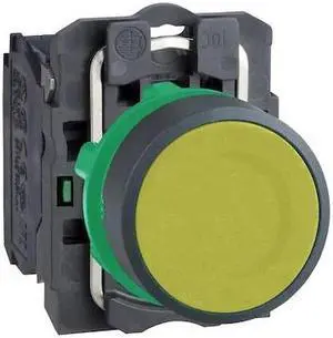 SCHNEIDER ELECTRIC XB5AA51 Flush Push Button Operator, 22 mm, 1NO, Yellow