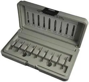 CLE-LINE C17760 9PC 3/32 & 1/8x1/8 Solid Carbide Shank Standard Cut Carbide