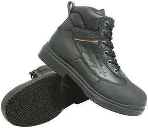 GENUINE GRIP 7800-4W Unisex 6-Inch Work Boot, 4 W, Steel Toe, 6 in H, Black,
