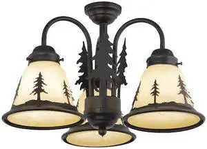 VAXCEL LK55516BBZ-C Yosemite 3L LED Bronze Rustic Tree Mini Chandelier or Fan