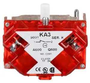 SCHNEIDER ELECTRIC 9001KA3 1NC Screw-Clamp with Red Cover Push Button Contact