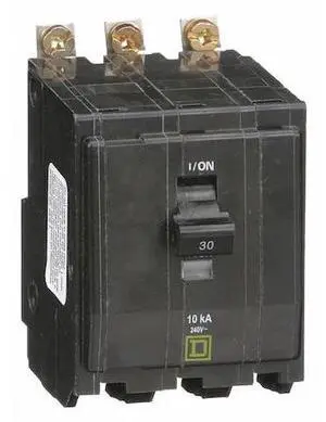 SQUARE D QOB330 Miniature Circuit Breaker, QO Series, 30A, 3 Pole, 120/240V AC,