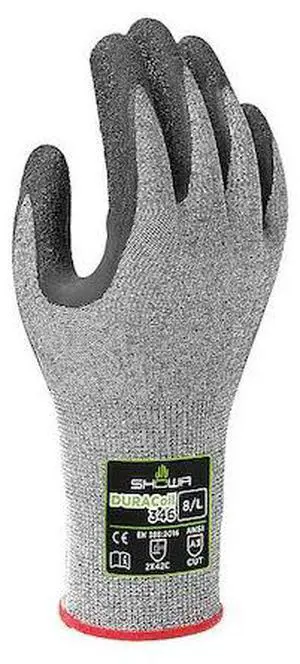 SHOWA 346XL-09 Cut Resistant Coated Gloves, Cut Level A3 ,Dipped ,Latex